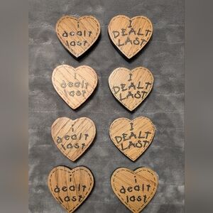 Wooden Heart Shaped Disks For Card Players